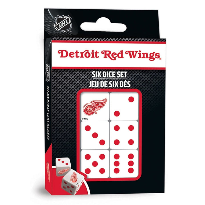 Detroit Red Wings Dice Set 6 Piece D6 Gaming Dice NHL Team Colors 16mm Image 1