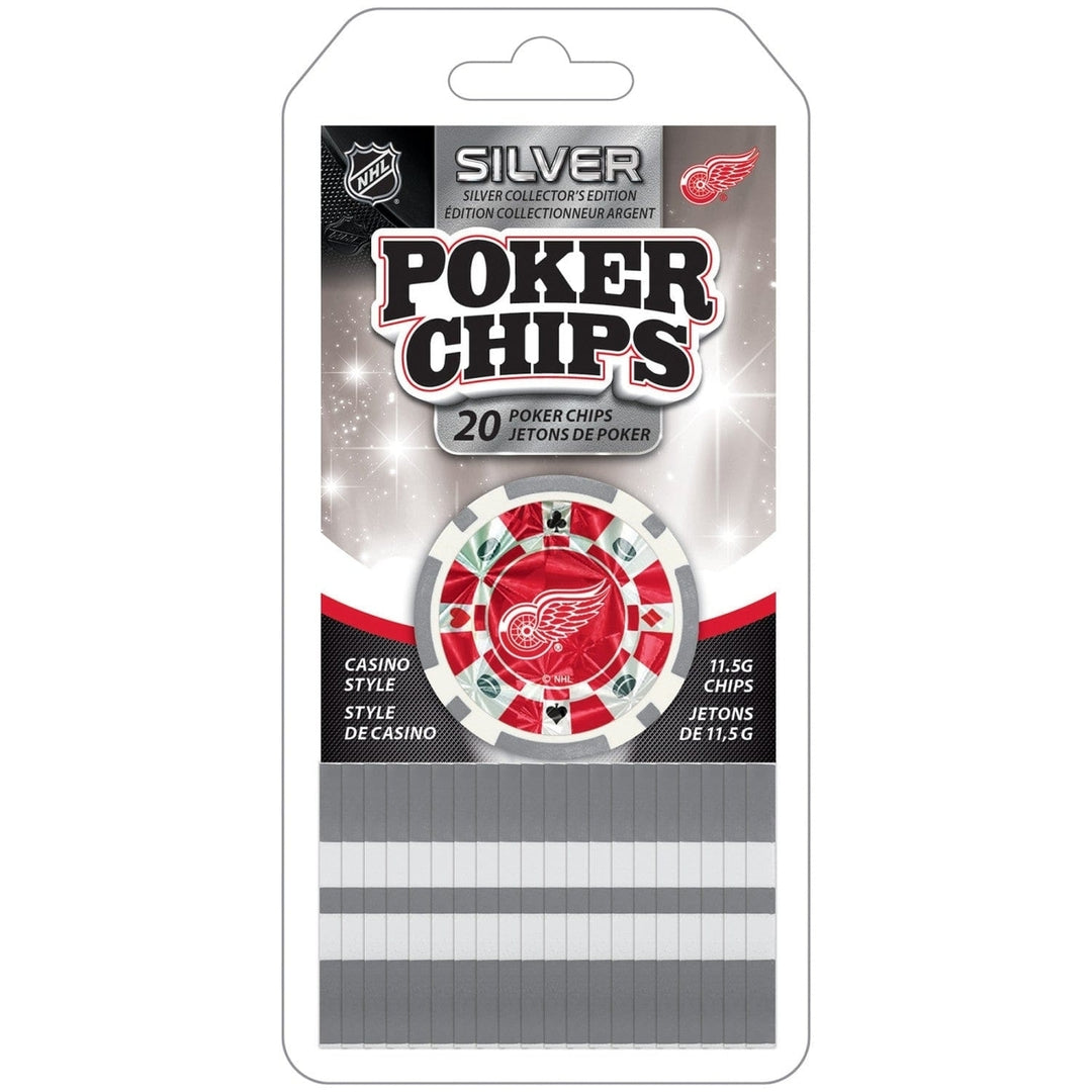 Detroit Red Wings Poker Chips Set 20 Casino Style Metallic Collector Edition Image 1