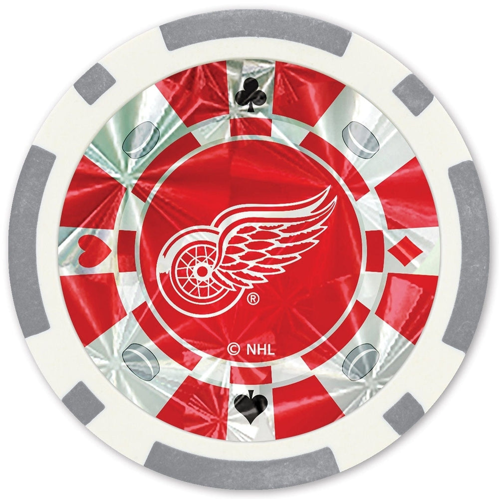 Detroit Red Wings Poker Chips Set 20 Casino Style Metallic Collector Edition Image 2