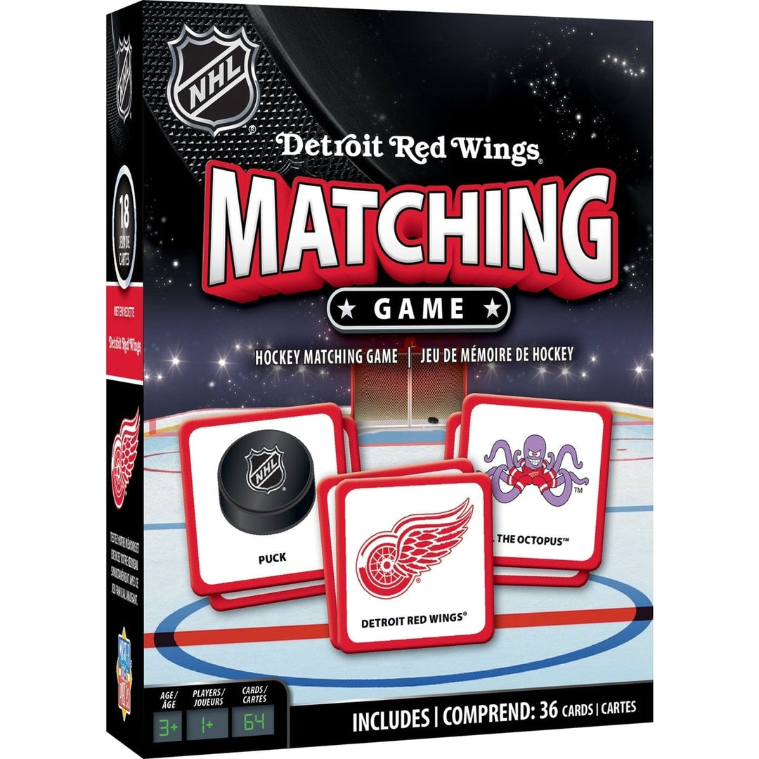 Detroit Red Wings Matching Game Family Fun Classic Memory Game 18 Pairs Image 1