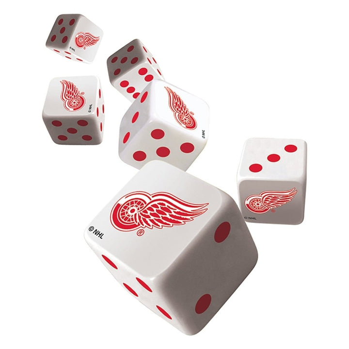 Detroit Red Wings Dice Set 6 Piece D6 Gaming Dice NHL Team Colors 16mm Image 2