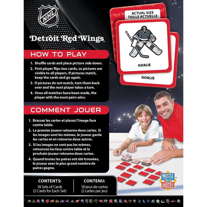 Detroit Red Wings Matching Game Family Fun Classic Memory Game 18 Pairs Image 3