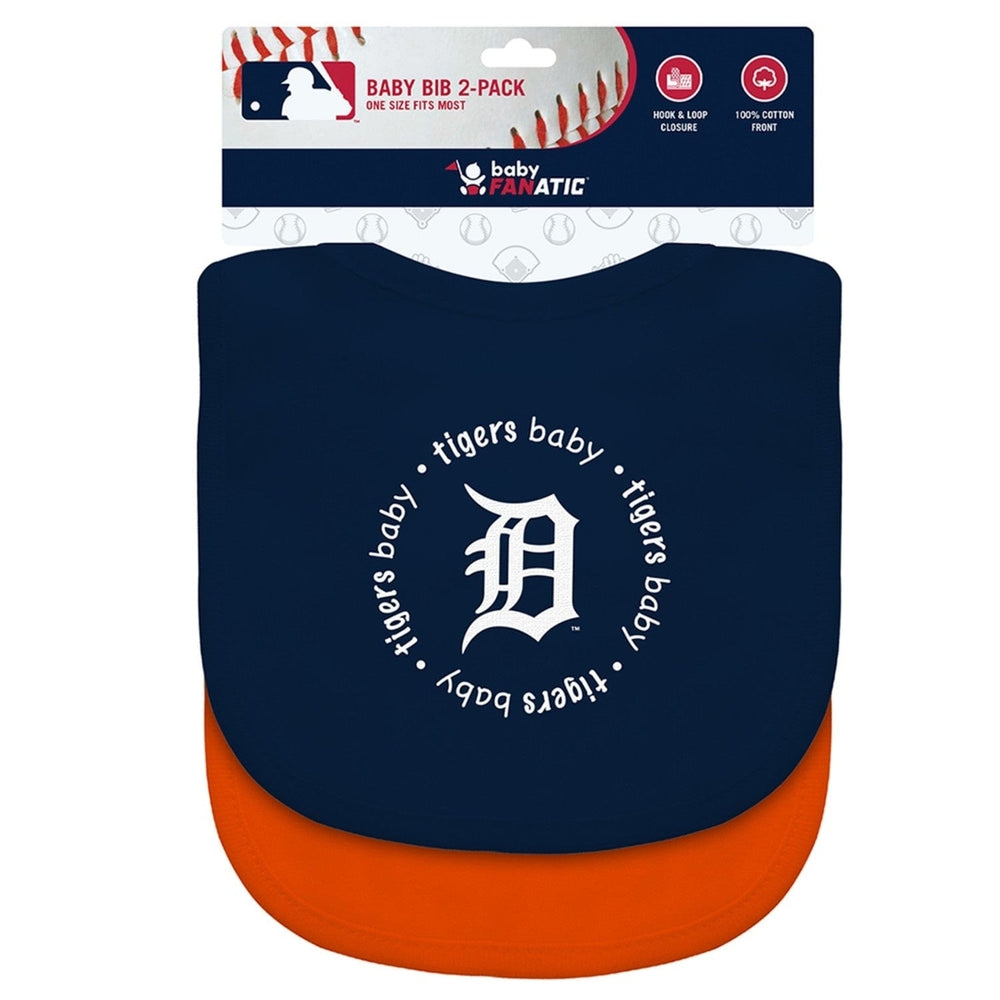 Detroit Tigers Baby Bibs 2-Pack Navy Orange Cotton Unisex Machine Washable Image 2