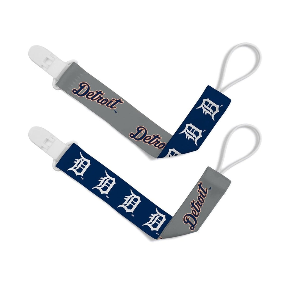 Detroit Tigers Pacifier Clip 2 Pack Officially Licensed MLB Baby Fanatic Image 1