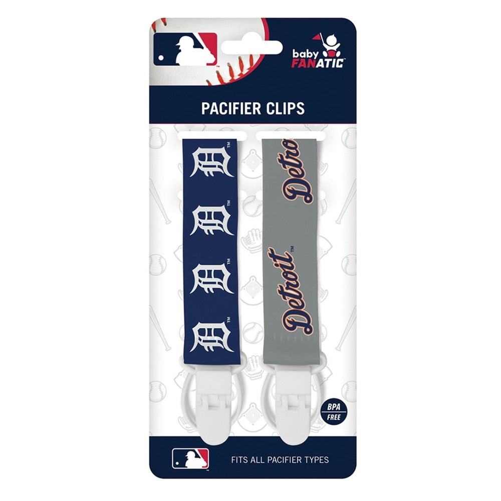 Detroit Tigers Pacifier Clip 2 Pack Officially Licensed MLB Baby Fanatic Image 2