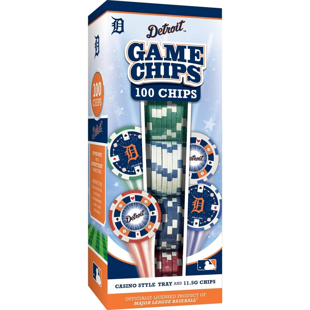 Detroit Tigers 100 Piece Poker Chips Casino Style 11.5g Officially Licensed Image 1