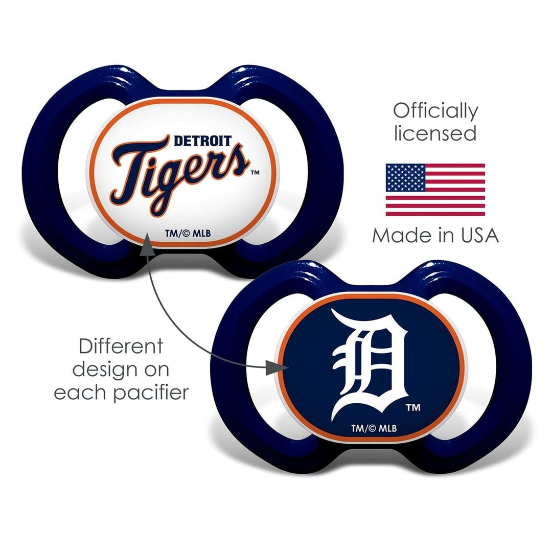 Detroit Tigers Pacifier 2-Pack Orthodontic Silicone BPA-Free Infant 3 Months+ Image 4