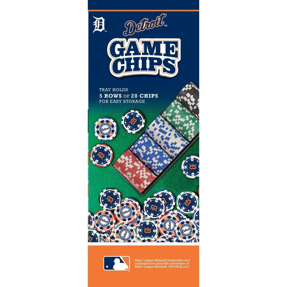 Detroit Tigers 100 Piece Poker Chips Casino Style 11.5g Officially Licensed Image 2