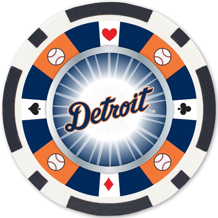 Detroit Tigers 100 Piece Poker Chips Casino Style 11.5g Officially Licensed Image 3