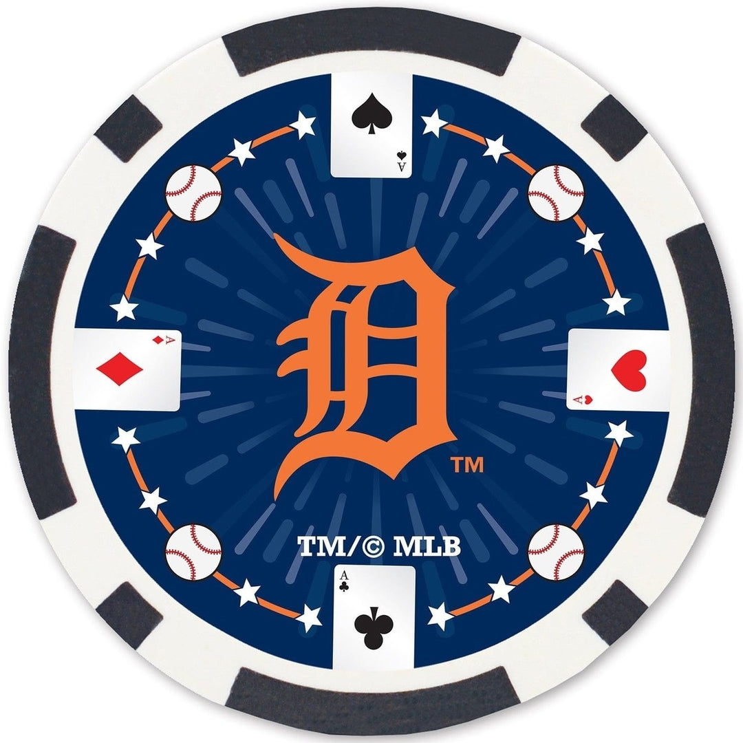 Detroit Tigers 100 Piece Poker Chips Casino Style 11.5g Officially Licensed Image 4