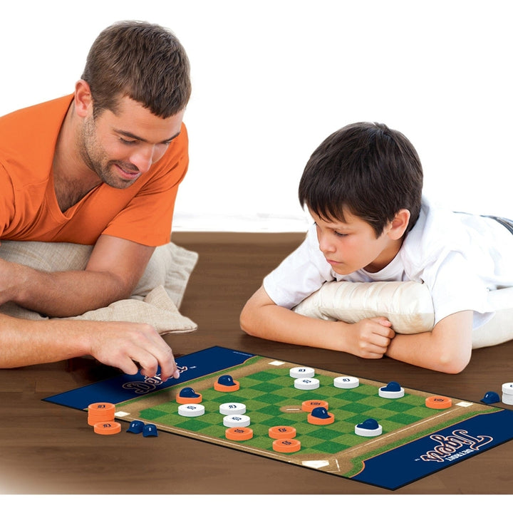 Detroit Tigers Checkers Board Game MLB Officially Licensed 24 Pieces 13x21 Inches Image 3