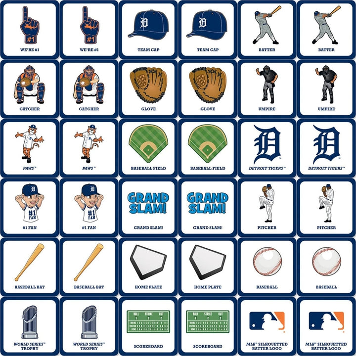 Detroit Tigers Matching Game MLB Family Card Game 18 Unique Pairs Image 2