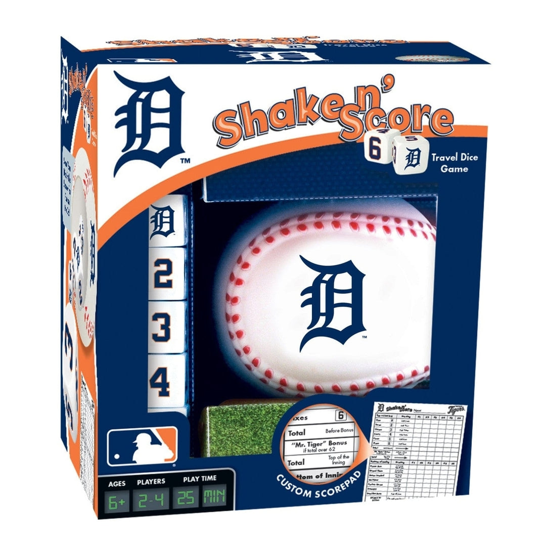 Detroit Tigers Shake n Score Dice Game Official MLB Travel Game Ages 6+ Image 1