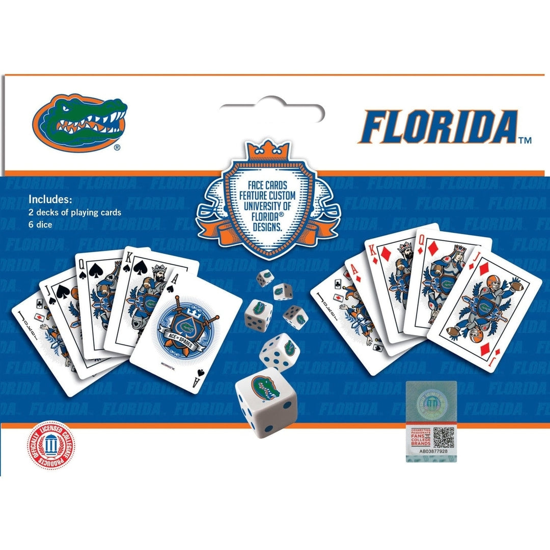 Florida Gators Playing Cards Dice Set NCAA 2-Pack Casino Game Night Supplies Image 3