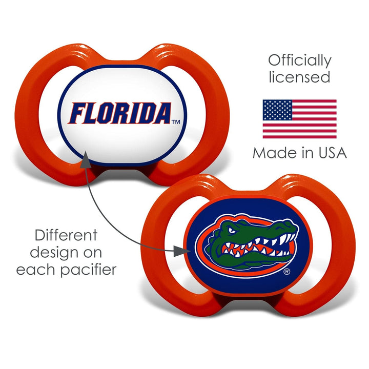 Florida Gators Pacifier 2-Pack NCAA BPA-Free Orthodontic Silicone Infant 3M+ Image 3