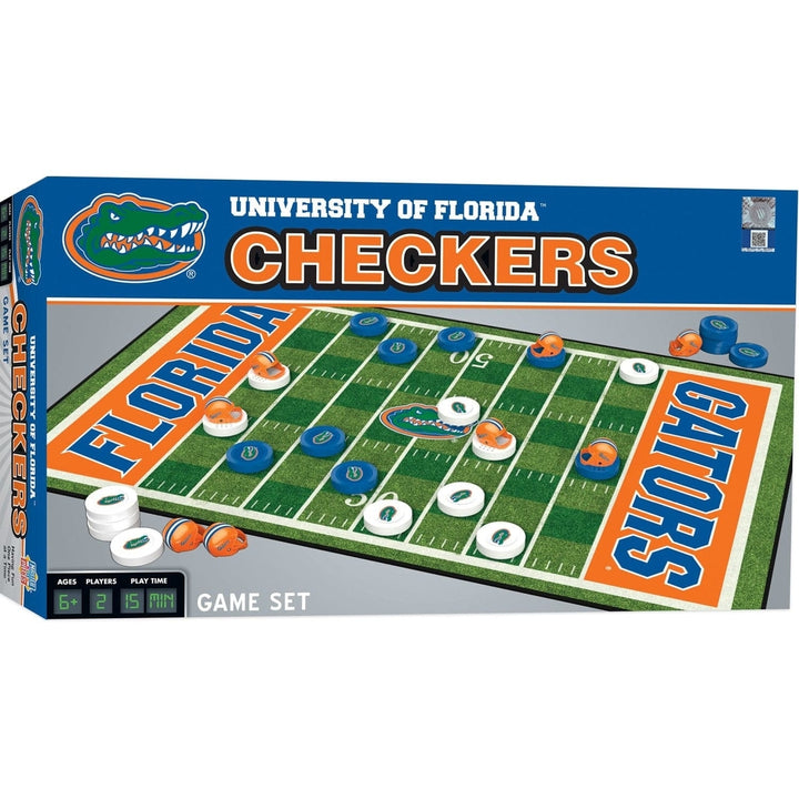 Florida Gators Checkers Board Game NCAA Officially Licensed 24 Pieces 13x21 inches Image 1