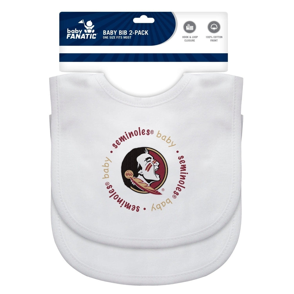 Florida State Seminoles Baby Bibs 2-Pack Cotton Team Logo Unisex Infant Gear Image 2