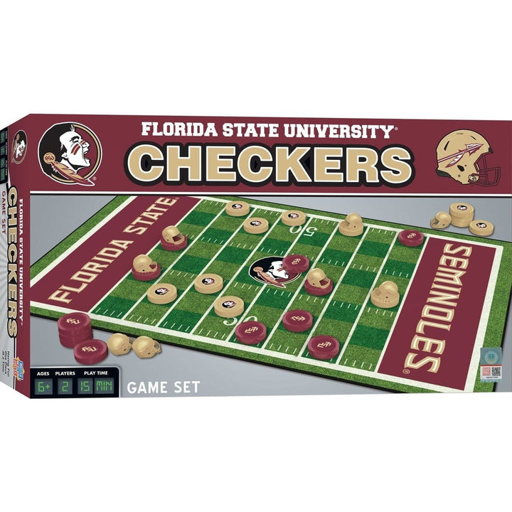 Florida State Seminoles Checkers Board Game NCAA Officially Licensed 24 Pieces Image 1