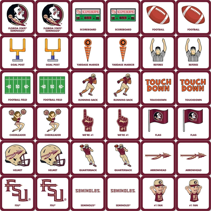 Florida State Seminoles Matching Game NCAA Family Fun Memory Card Game Image 2