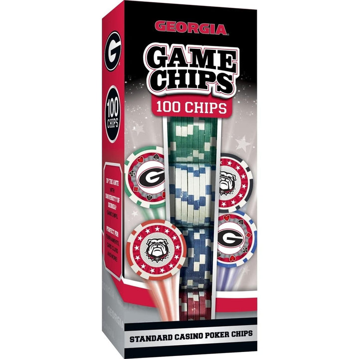 Georgia Bulldogs 100 Piece Poker Chips Image 1