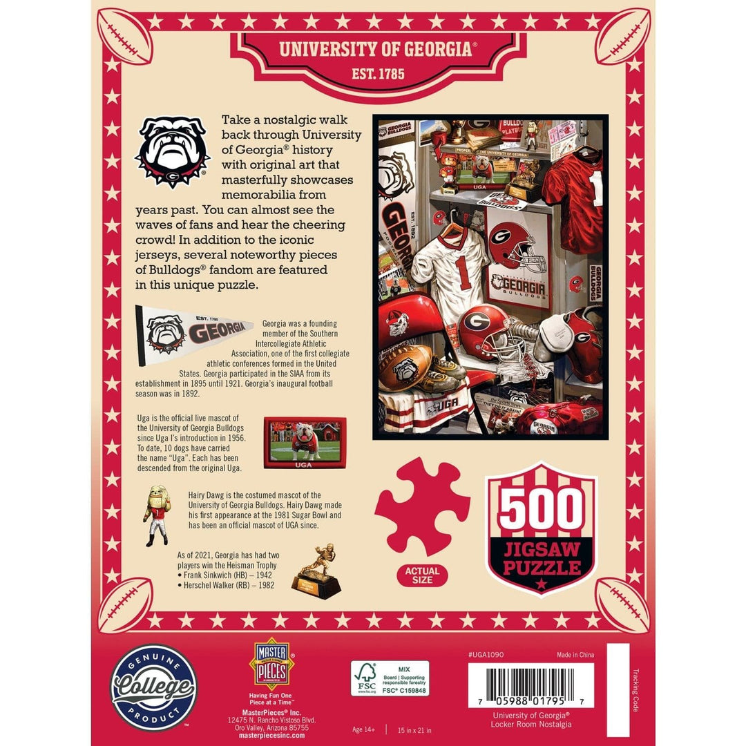 Georgia Bulldogs - Locker Room 500 Piece Jigsaw Puzzle Image 3