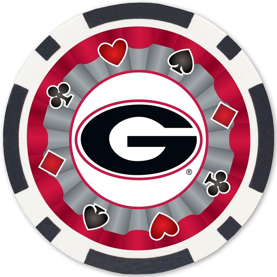 Georgia Bulldogs 100 Piece Poker Chips Image 3