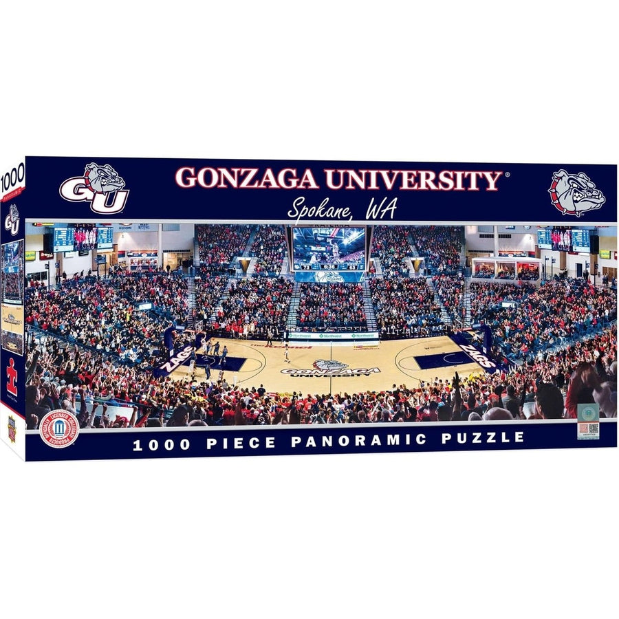 Gonzaga Bulldogs 1000 Piece Panoramic Jigsaw Puzzle 13x39 NCAA Recycled Material Image 1