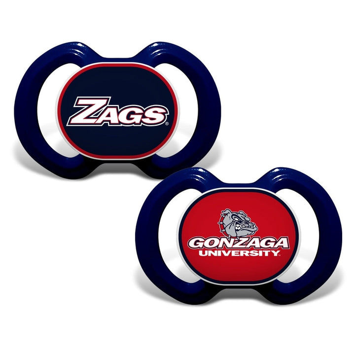 Gonzaga Bulldogs Pacifier 2-Pack Orthodontic BPA-Free Infant Soothing Set Image 1