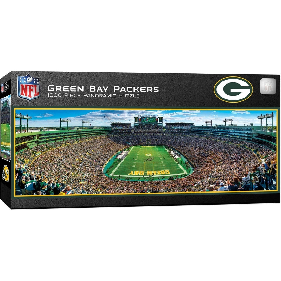 Green Bay Packers 1000 Piece Panoramic Jigsaw Puzzle 13x39 NFL Sports Image 1