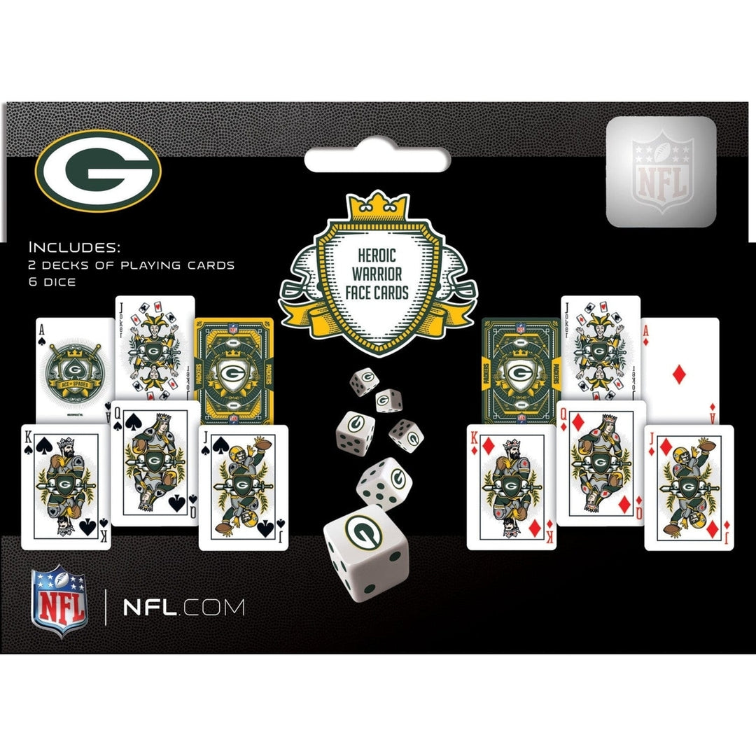 Green Bay Packers 2-Pack Playing Cards and Dice Set Official NFL Game Night Image 3