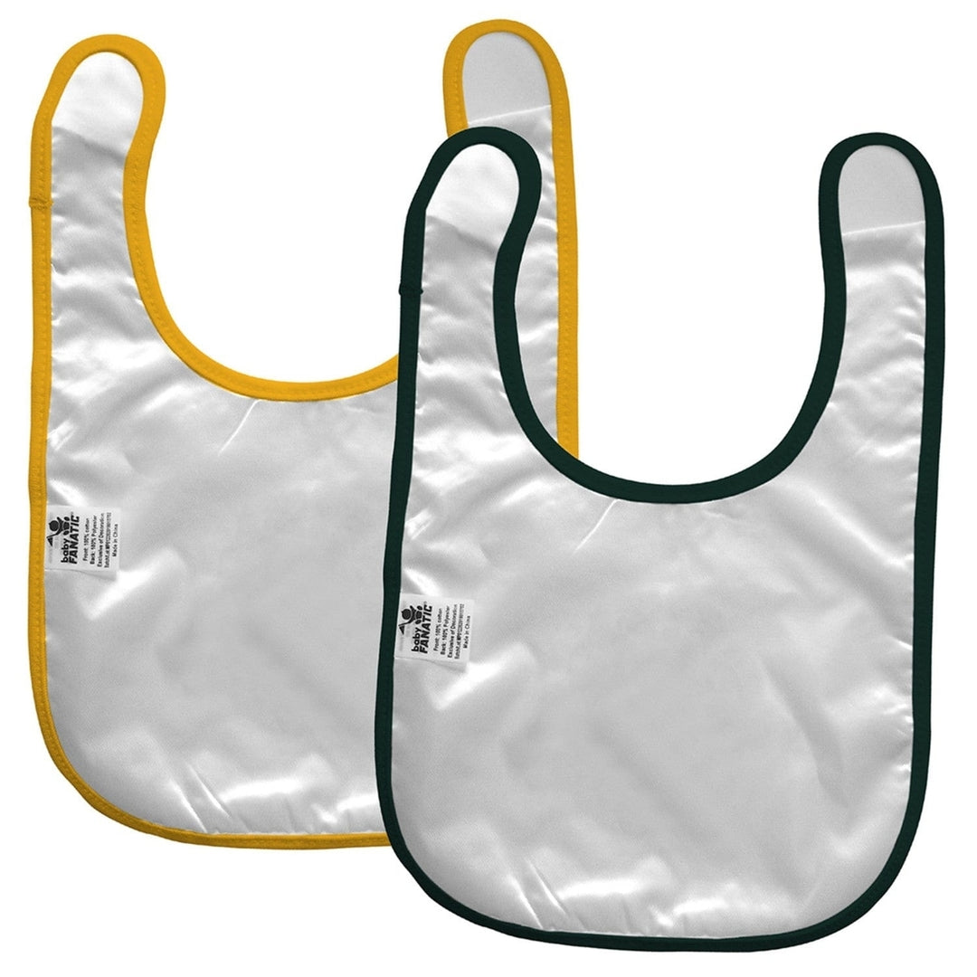 Green Bay Packers Baby Bibs 2-Pack Cotton Green Yellow Infant Unisex Image 3