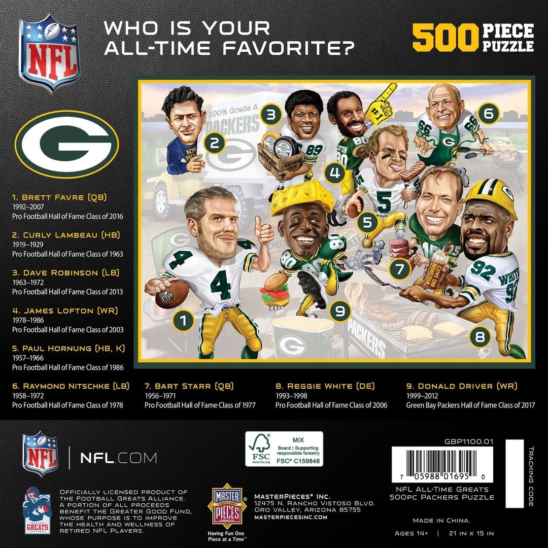 Green Bay Packers 500 Piece Jigsaw Puzzle MasterPieces Eco-Friendly NFL Image 3