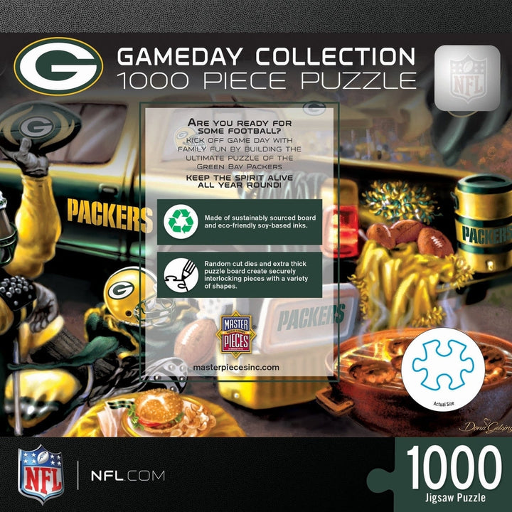 Green Bay Packers 1000 Piece Jigsaw Puzzle 19.25 x 26.75 Eco-Friendly Chipboard Image 3