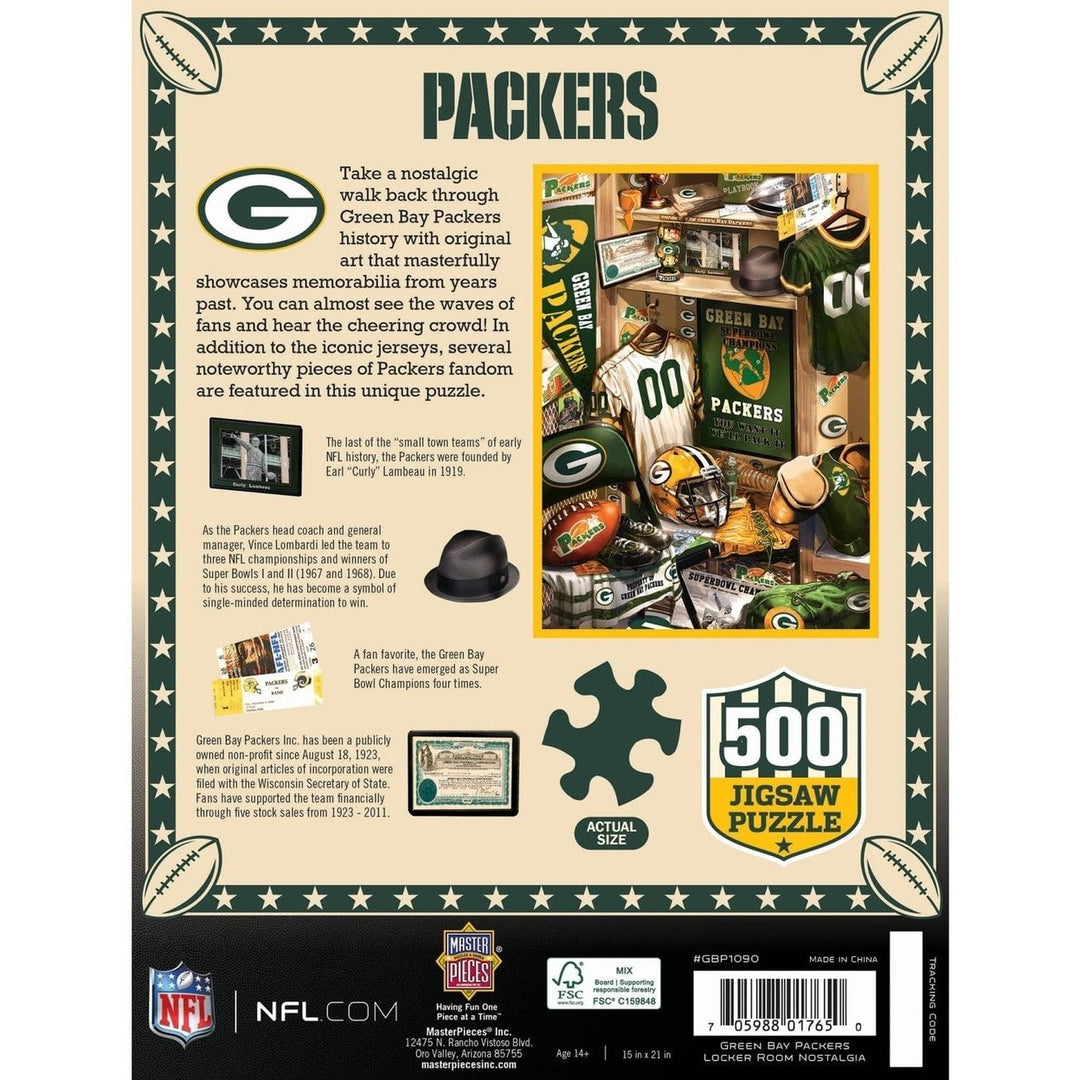 Green Bay Packers 500 Piece Jigsaw Puzzle by MasterPieces Sports Puzzle Image 3