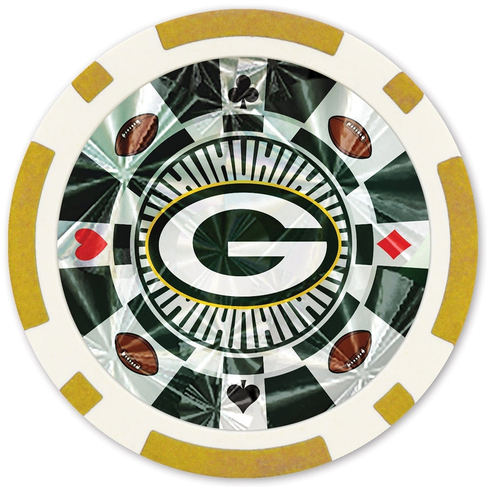 Green Bay Packers 20 Piece Poker Chips Gold Collector Edition Casino Style Set Image 2