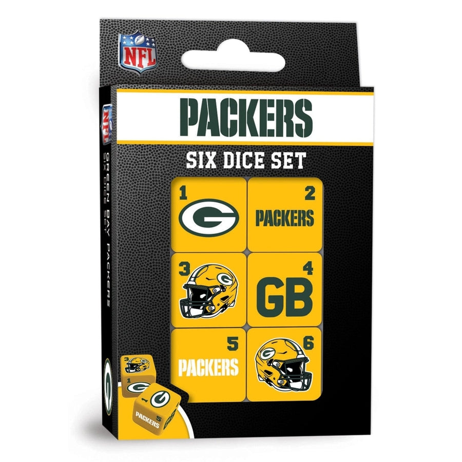 Green Bay Packers 19mm Dice Set Officially Licensed 6 Piece Gaming Dice Set Image 1