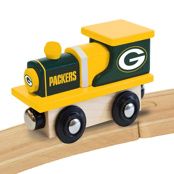 Green Bay Packers Wooden Toy Train Engine Officially Licensed NFL Compatible Image 3