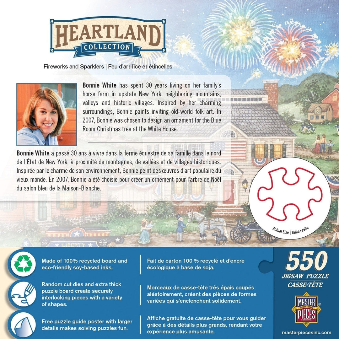 Heartland 550 Piece Jigsaw Puzzle Fireworks Sparklers Fourth of July Scene Image 3