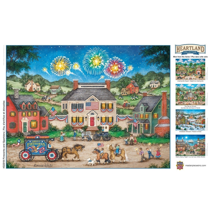 Heartland 550 Piece Jigsaw Puzzle Fireworks Sparklers Fourth of July Scene Image 4