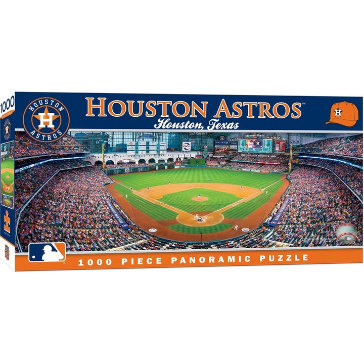 Houston Astros 1000 Piece Panoramic Jigsaw Puzzle 13x39 Inches Recycled Material Image 1