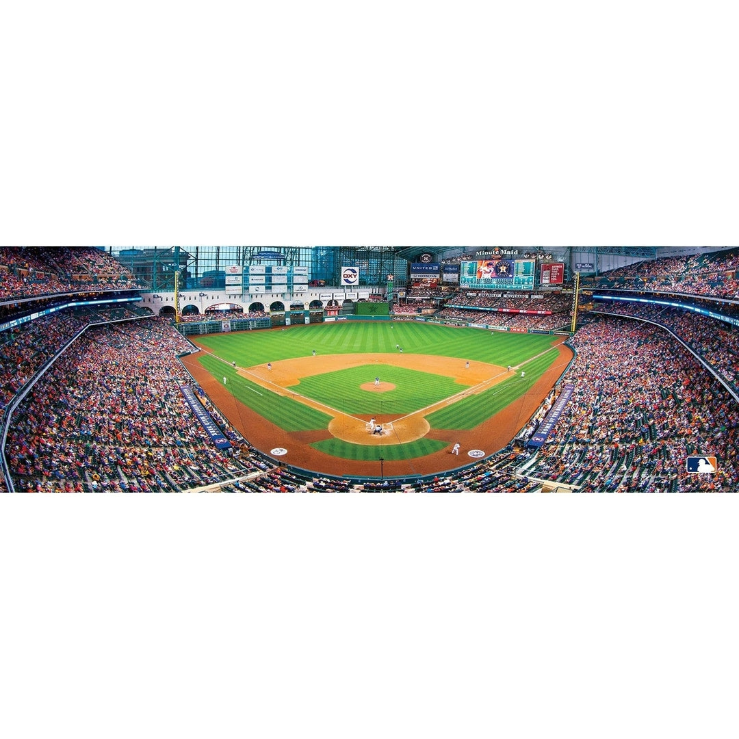 Houston Astros 1000 Piece Panoramic Jigsaw Puzzle 13x39 Inches Recycled Material Image 2