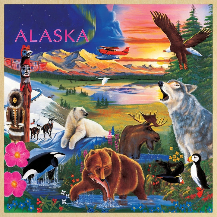 Jr. Ranger Alaska Wildlife 48pc Wood Jigsaw Puzzle with Fun Facts for Kids Image 2