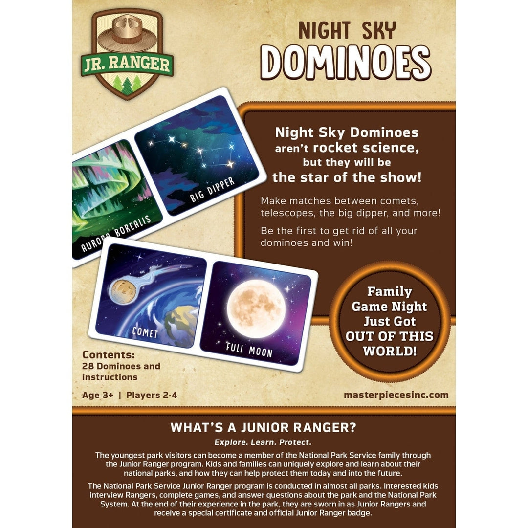 MasterPieces Jr. Ranger Night Sky Dominoes National Parks Edition 28 Pieces Game Image 3