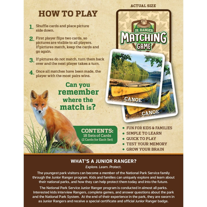 Jr. Ranger National Parks Matching Game by MasterPieces Educational Family Fun Image 3