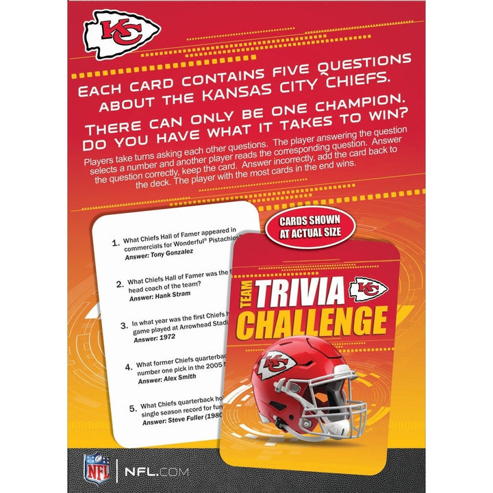 Kansas City Chiefs Trivia Challenge Game 50 Cards with 250 Questions Ages 12+ Image 3