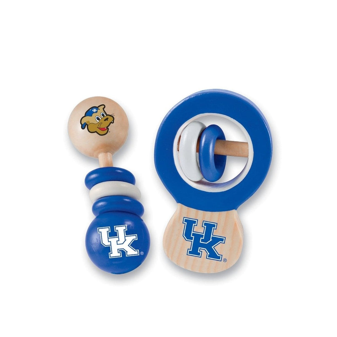 Kentucky Wildcats Baby Rattles 2-Pack Non-Toxic Wood Toys for Infants Image 1