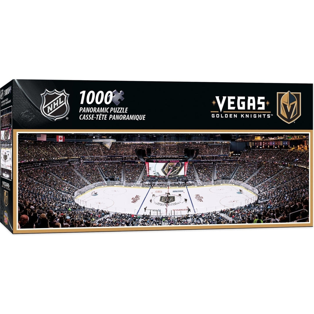 Las Vegas Golden Knights 1000 Piece Panoramic Jigsaw Puzzle 13x39 Recycled Materials Image 1