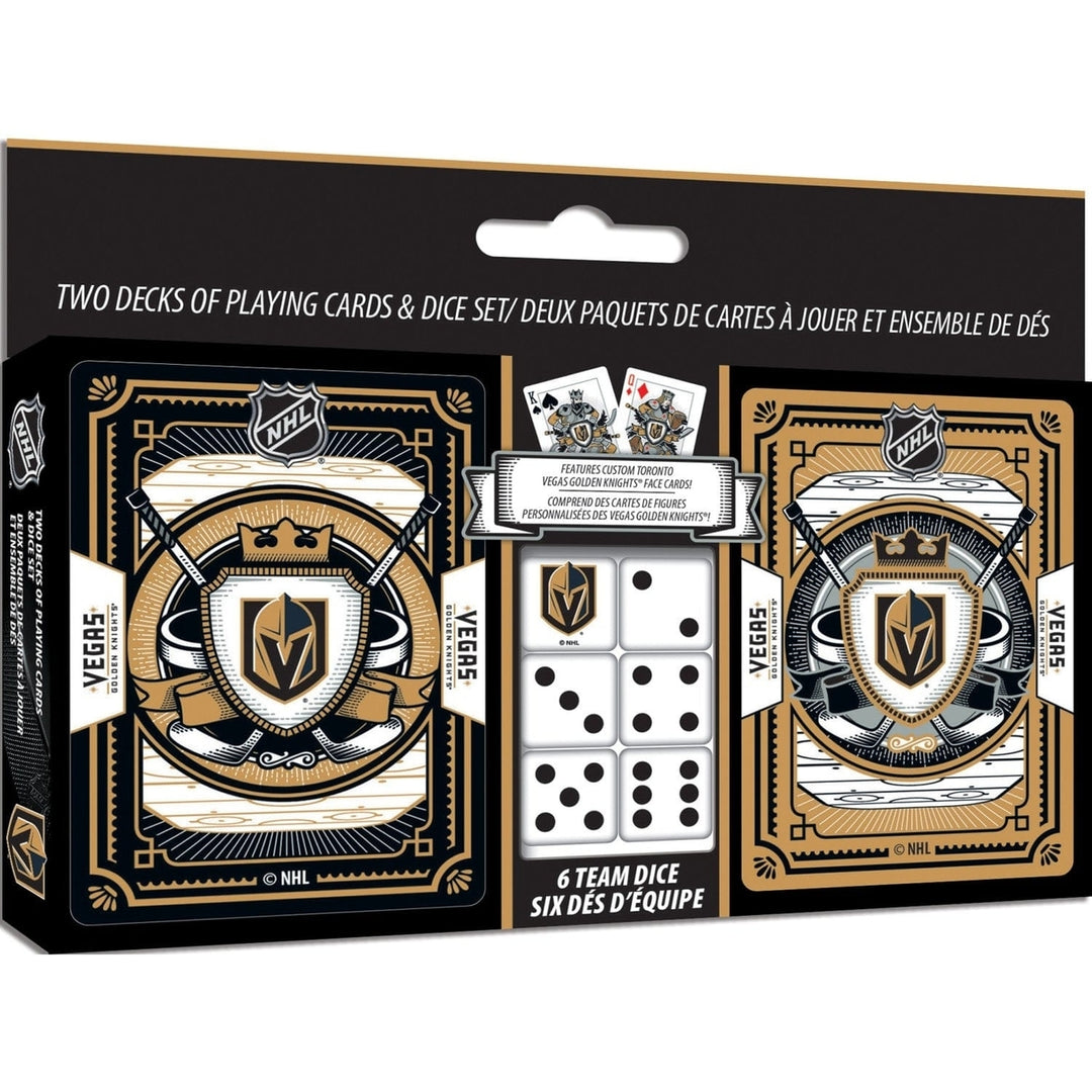 Las Vegas Golden Knights Playing Cards and Dice Set 2-Pack Casino Style Image 1