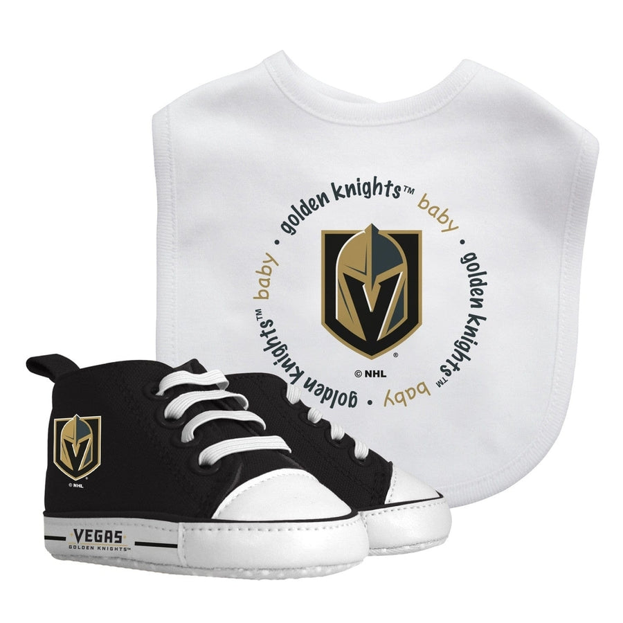 Las Vegas Golden Knights Baby Gift Set Bib Pre-Walkers Unisex Cotton 2 Piece Image 1