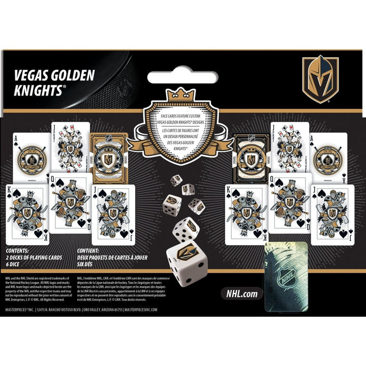 Las Vegas Golden Knights Playing Cards and Dice Set 2-Pack Casino Style Image 3